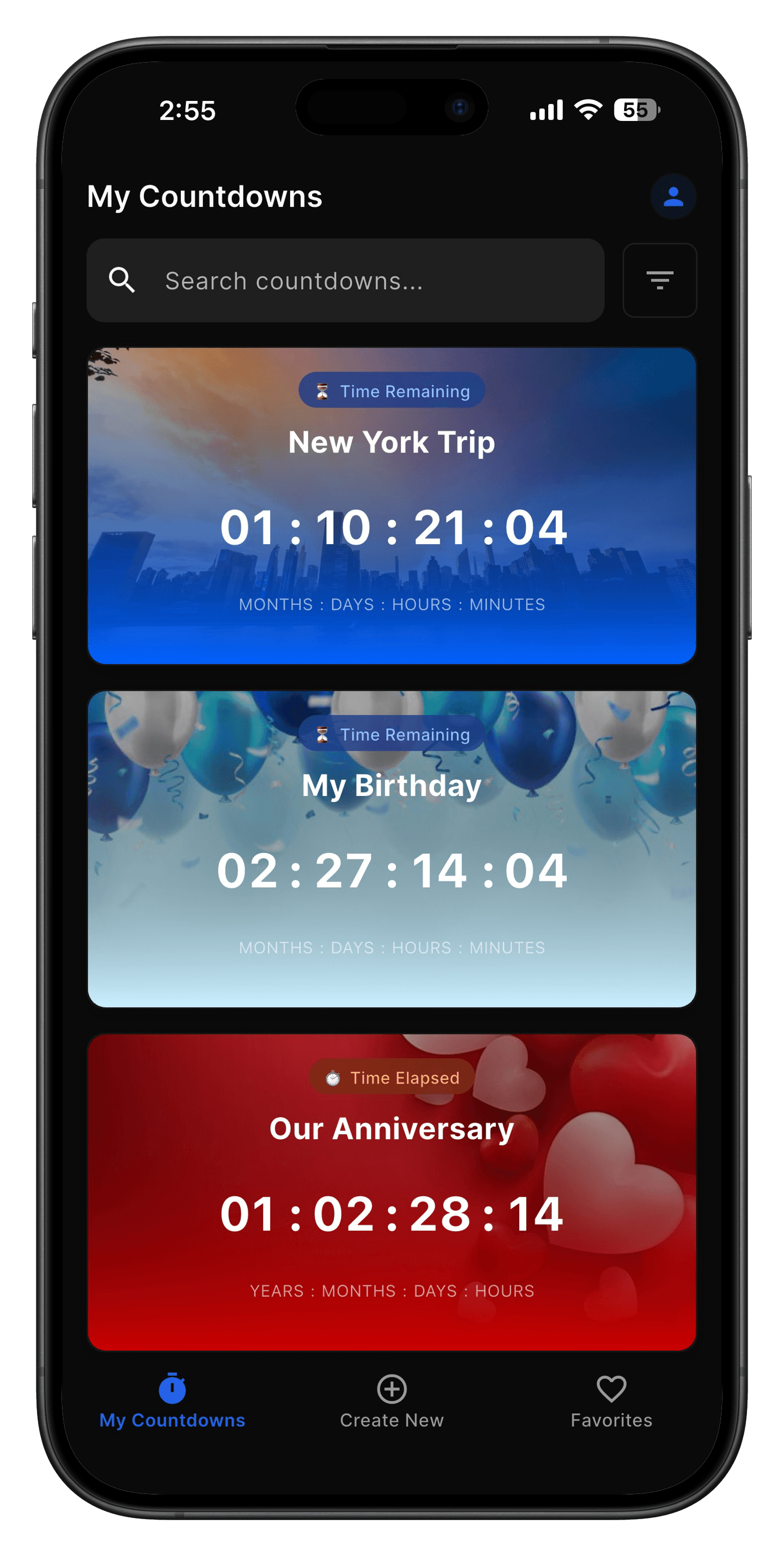 Guru Countdown iOS App Screenshot