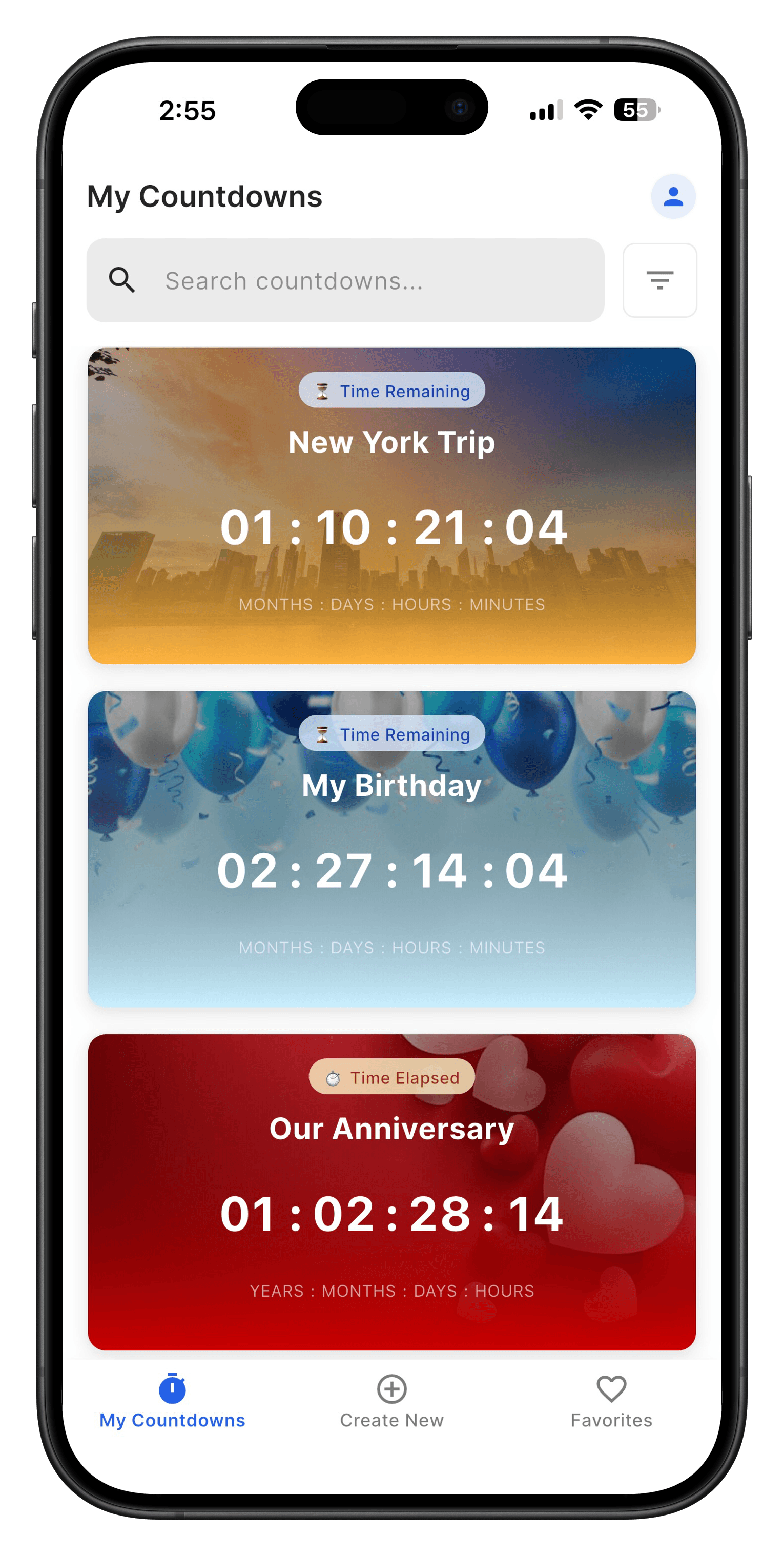 Guru Countdown iOS App Screenshot